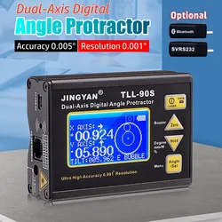 TLL-90S High Precision Laser Angle Protractor 0.005° Dual-Axis Digital Inclinometer 0.001° Magnetic Electronic Level Meter RS485