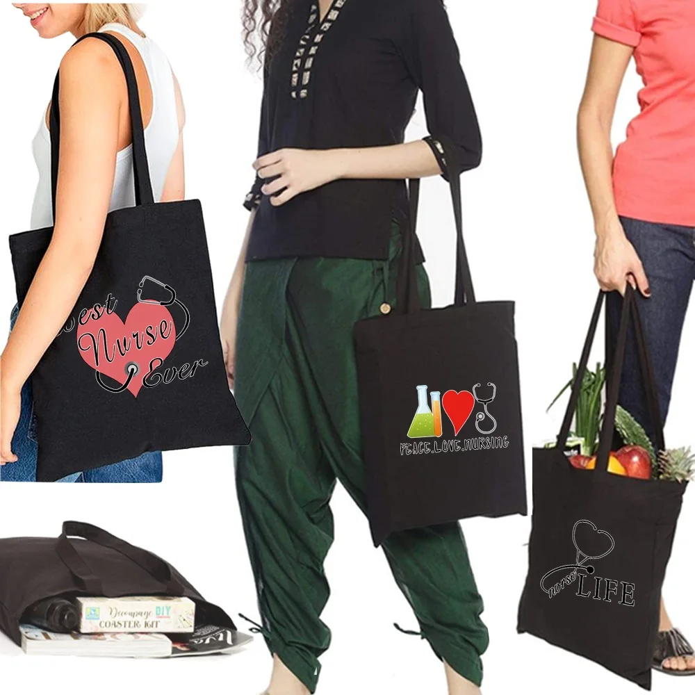 Shoping Bags Foldable Reusable Cloth Bag Ladies All-match Handbags Shoulder Canvas Shopping for Groceries Sac Tote Bag