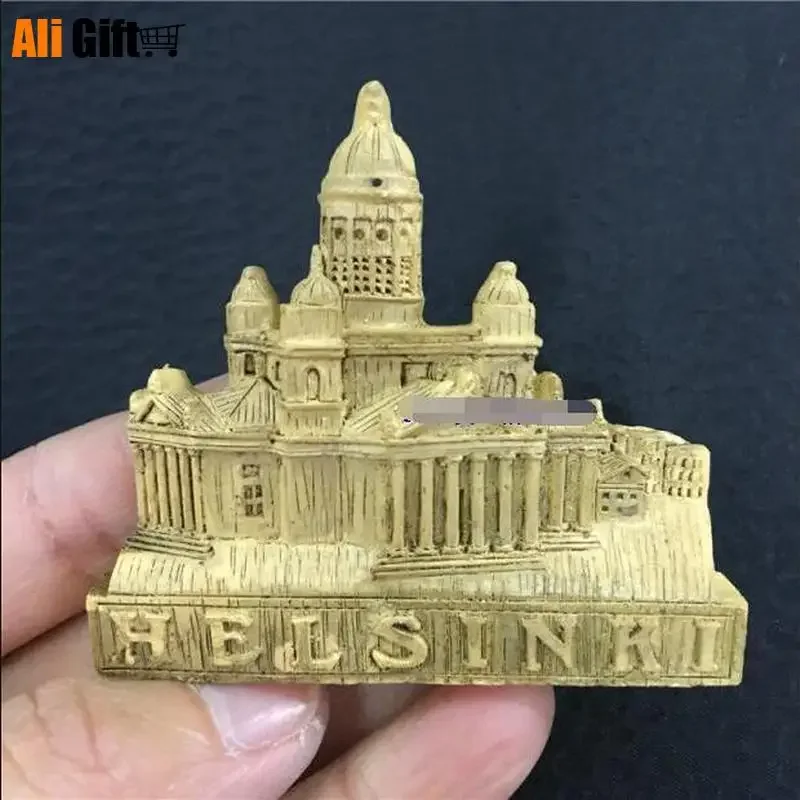 3D Resin Refrigerator Magnet for Home Decoration, Kitchen Decor, Souvenir, Travel Souvenir, Finland Helsinki Tourist Memorial