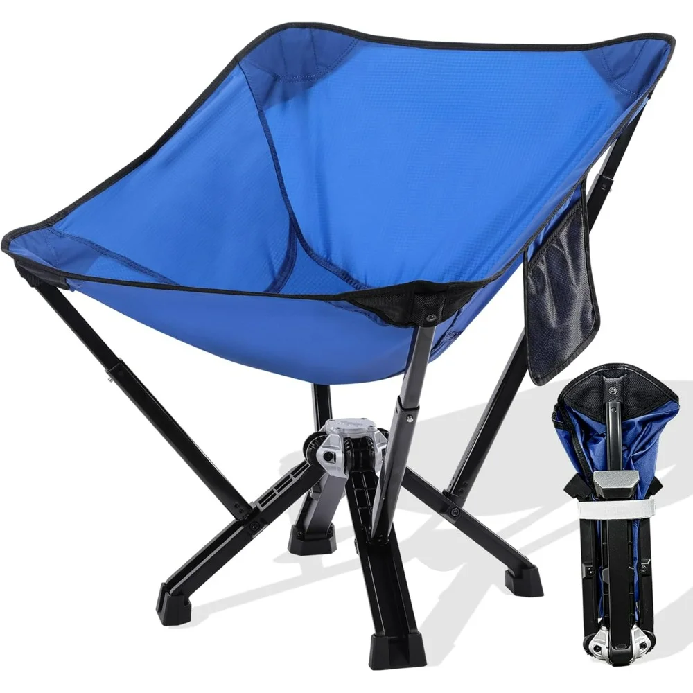 Heavy Duty Compact Folding Chair, Supports 600 lbs, Easy Open Camping Chair, Reinforced Aluminum, Thick Rubber Feet, Portable.