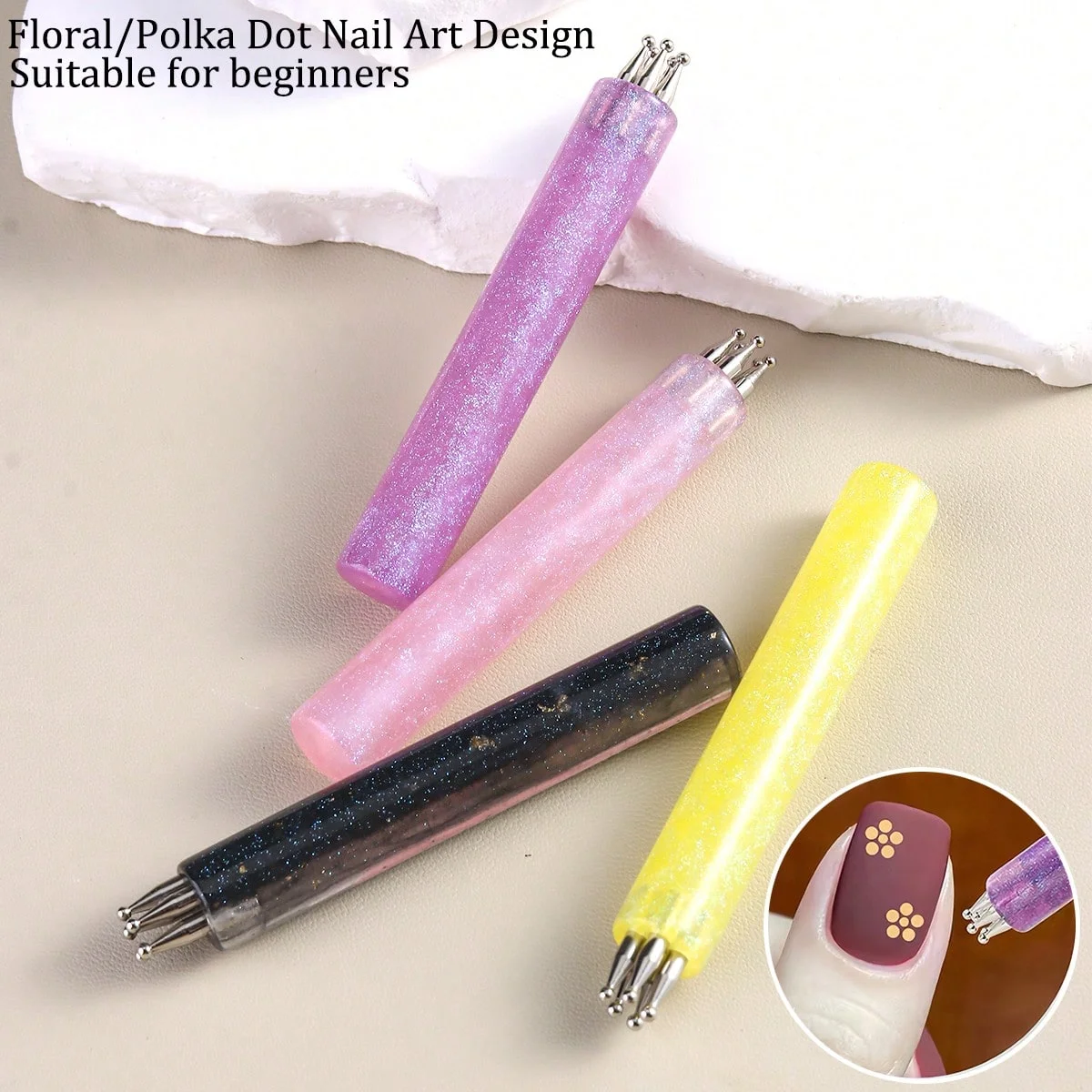 Nail Dotting Pen for Floral Design -Stainless Steel Ball Tip Art Tool for DIY Fingernail Paint Sculpt, Acrylic Markers for Salon view 6