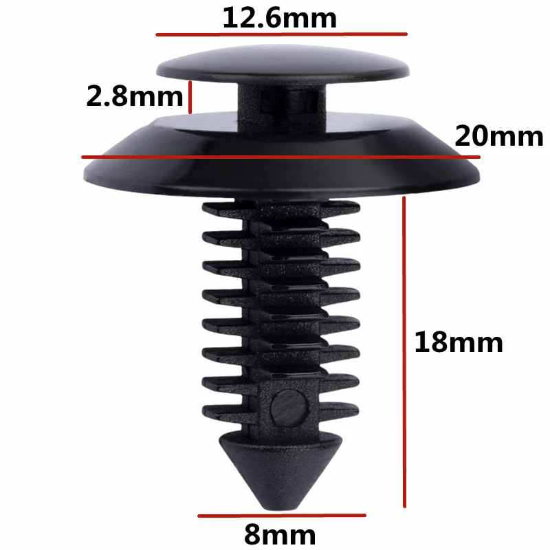 20Pcs For 8mm Hole Auto Plastic Fastening Clips Car Door Decoration Trim Panel Clips  N801925-S  D161