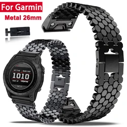 QuickFit Metal 26mm Strap for Garmin Fenix 7x 6x Pro 5x Plus Tactix 7 3HR Watchbands for Garmin Watch Band Bracelet Accessories