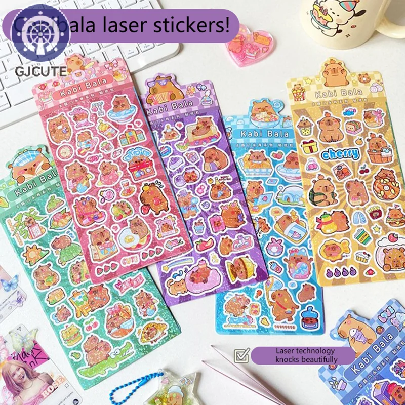 Cute Cartoon Capybara Stickers Waterproof Stickers School Supplies Diary Decoration Stickers Stationery Hand Account Decorate