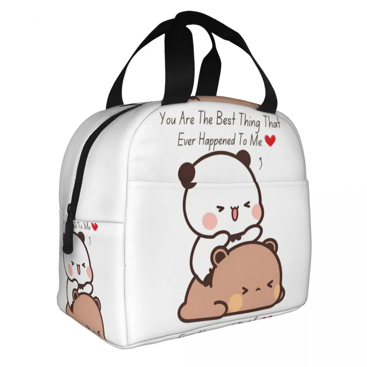 BUBU DUDU Panda Bear And Browne Couple Goma Lunch Bag Women Cooler Thermal Insulated Lunch Box for School