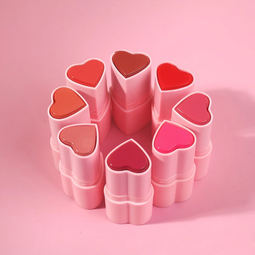 Bâton de fard à joues en forme de cœur, pigment de marque privée, longue durée, imperméable, maquillage de Contour en forme de cœur, Logo personnalisé, en vrac, sans cruauté
