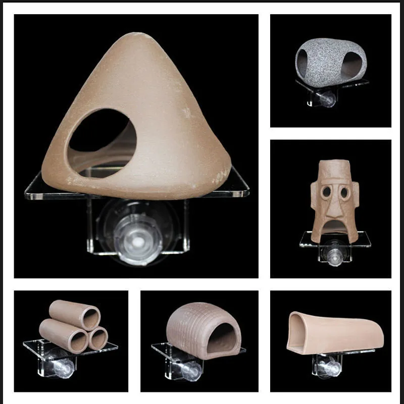 Ceramic Aquarium Decoration Fish Shrimps Shelter House Acrylic Stand Bracket Suction Cup Mount for Aquarium Fish Tank Air Pump