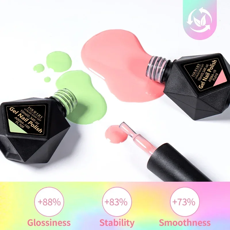 6個/セット 10ML ジェルネイルポリッシュセット ブライトピンクグリッター セミパーマネント ソークオフ UV LED ジェルバーニッシュ ネイルアートデザイン マニキュアキット