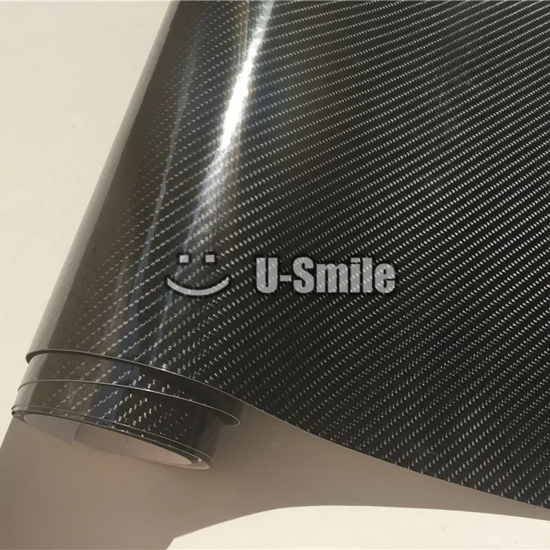 

Premium Ultra Glossy Black 6D Carbon Fiber Vinyl Wrapping Film Bubble Free Car Wraps Foil