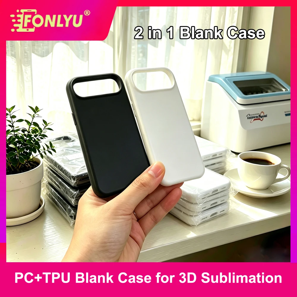 

FONLYU 10 pc 2 in 1 Blank Phone Case 3D Sublimation Print Covers for iPhone 17 16 15 14 Pro Max DIY Printing Thermal Mobile Back