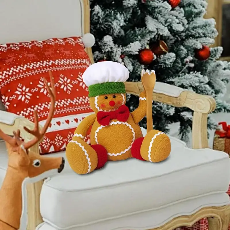 Christmas Gingerbread Man Plush Toys Gingy Plush Toys Soft Door Window Table Tree Holiday Christmas Season Decor Gingerbread Man