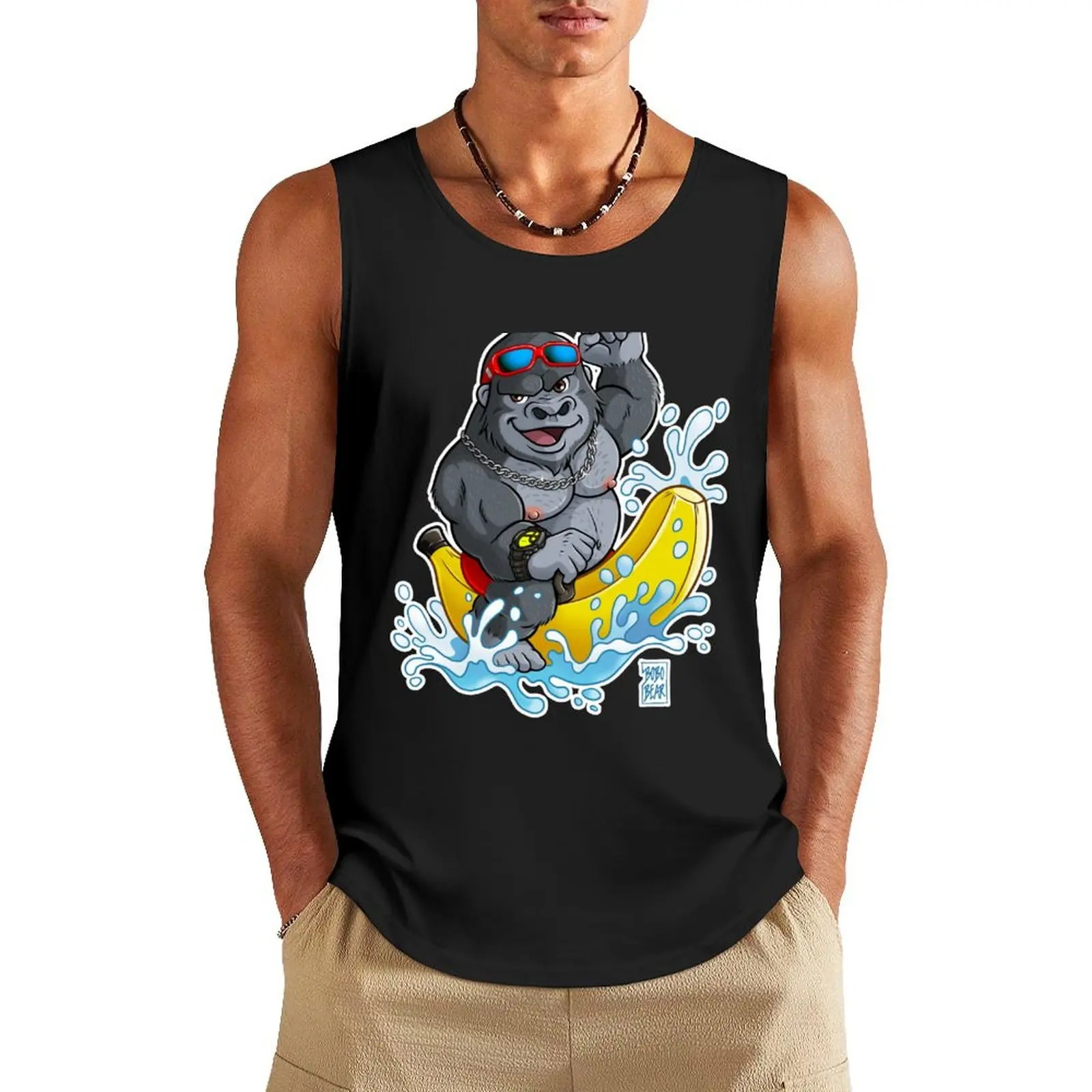 

GIRTHY GORILLA - BEARZOO SERIES Tank Top bodybuilding t-shirt Men gym sportswear sleeveless gym shirt man fitness anime top