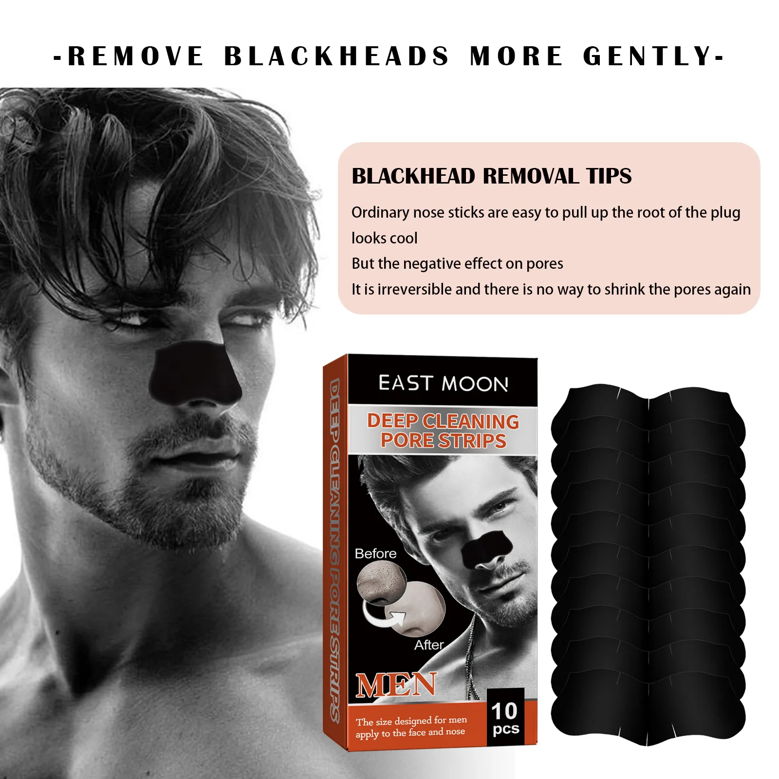 Unisex Blackhead Remove Mask Nasal Strips Shrink Cleansing Pore Nose Black Head Remove Stickers Skin Care Mask Patch