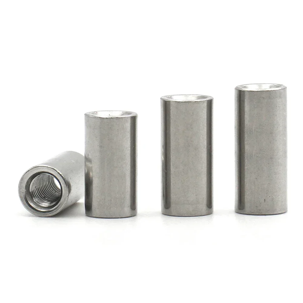 2-30pcs M2 M2.5 M3 M4 M5 M6 M8 M10 304 Stainless Steel Extension Thicken Round Column Joint Coupling Nut Cylindrical Connect Nut