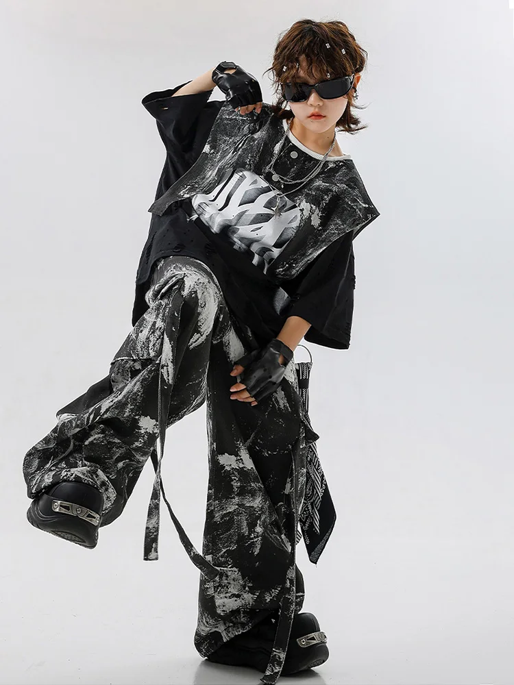 Jungen Hip Hop Tanzkleidung Hübsche Baggy Street Kleidung Mädchen Jazz Performance Kostüm Kinder Poppin Breaking Dancewear BL15925