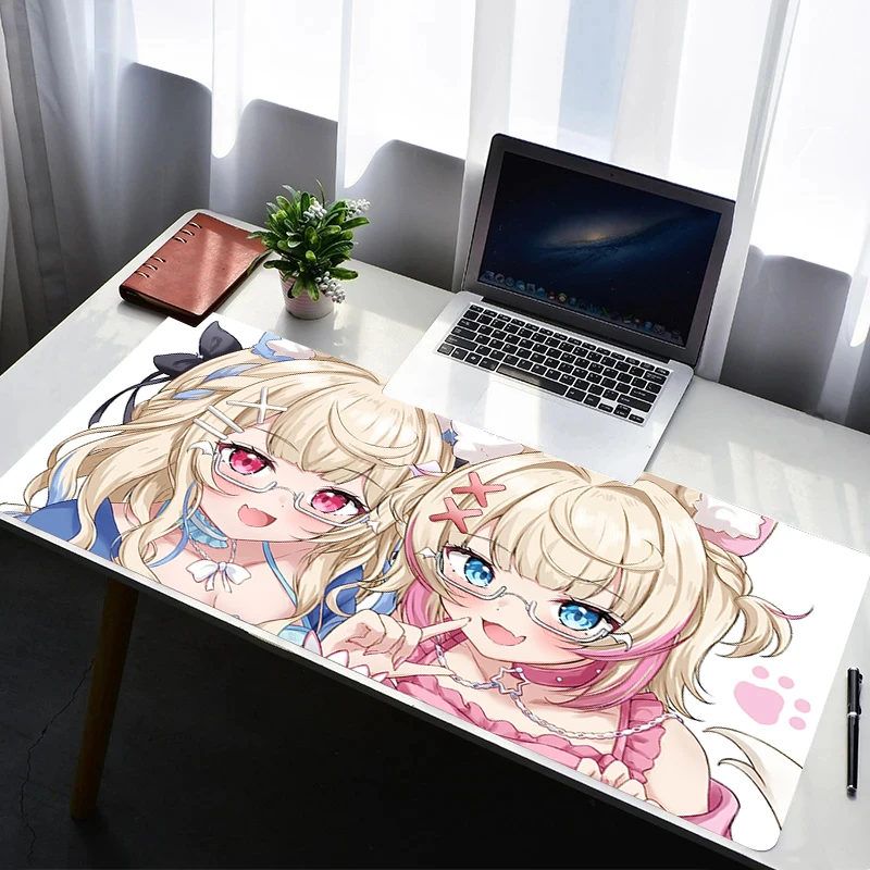 

Desk Mat Mousepad Anime Mouse Pad PC Hololive Mococo Fuwawa Abyssgard Accessories Gamer Keyboard Pad Gaming Extended Mats