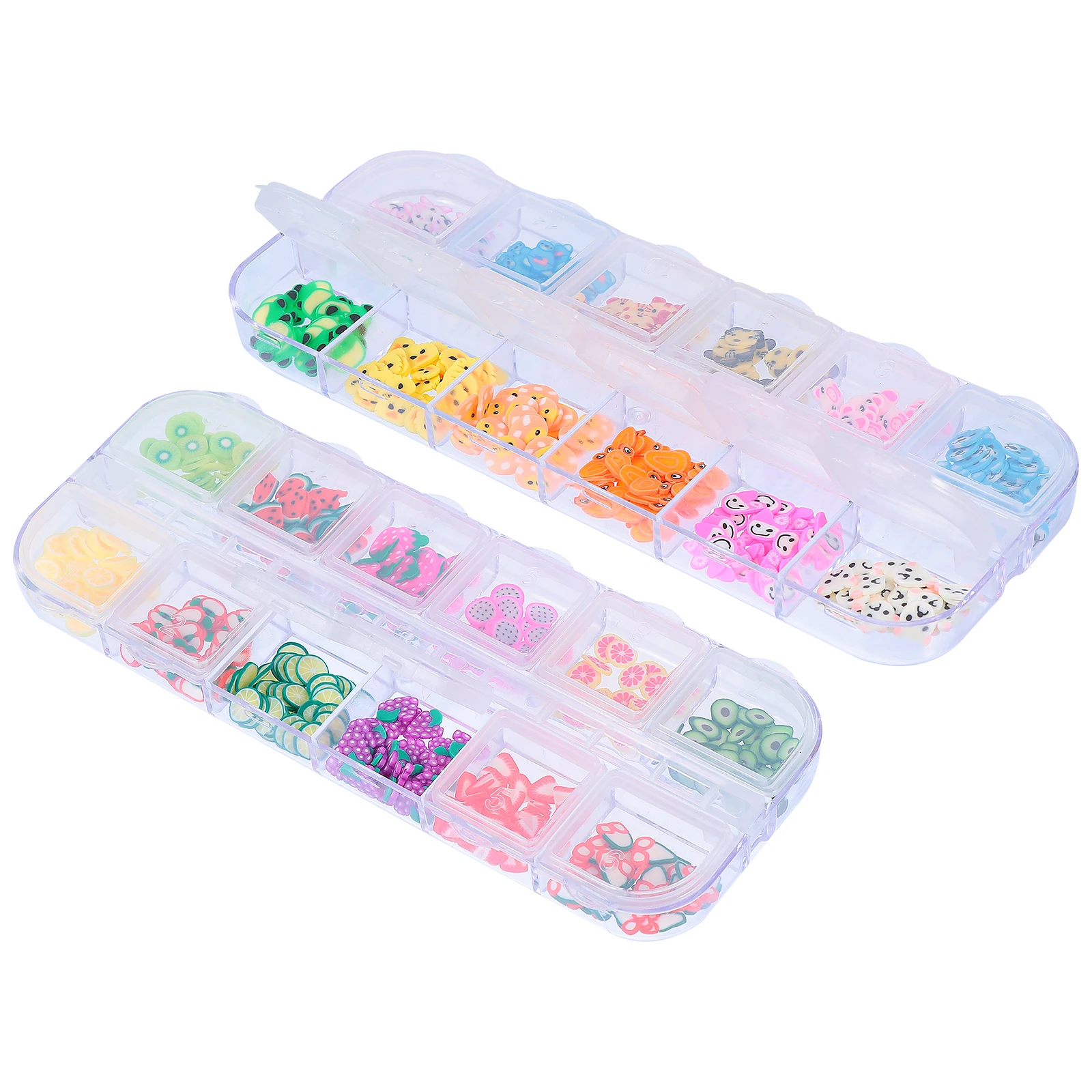 

2pcs Fruit Slice Nail Decorations 12 Colors Animals Polymer Clay Stickers DIY Manicure Supplies Nail Slice