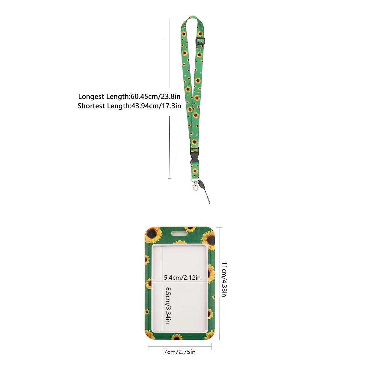 Badge clip with detachable lanyard sunflower neck lanyard hidden disability badge clip with card sunflower ID card clip