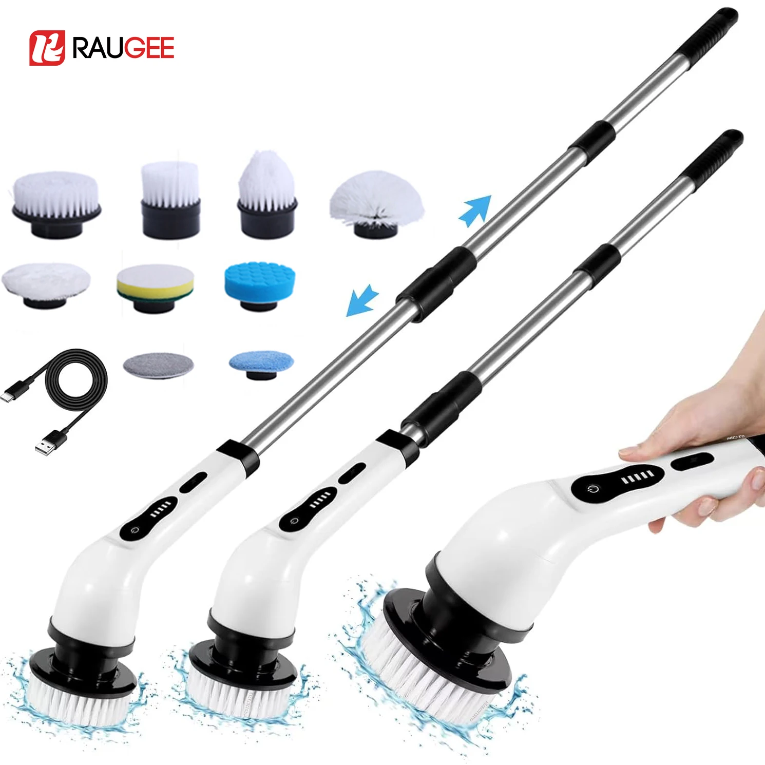 9-in-1 Electric Cleaning Brush Multifunctional Kitchen Bathroom Cleaning Brush Rotary Wireless Electric Spin Cleaning Machine