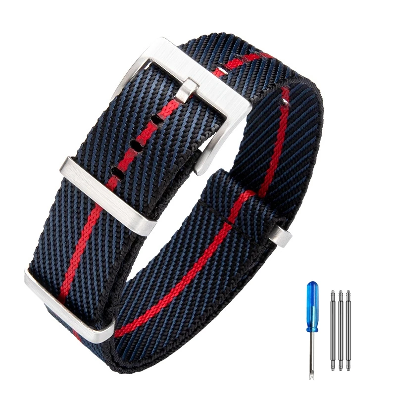 20mm 22mm Geometrisches Design Nylon NATO Canvas Uhrenarmband für Herren und Damen, Gewebtes Musterband, Universelles Tudor Armband Ersatzteil – Detail 9