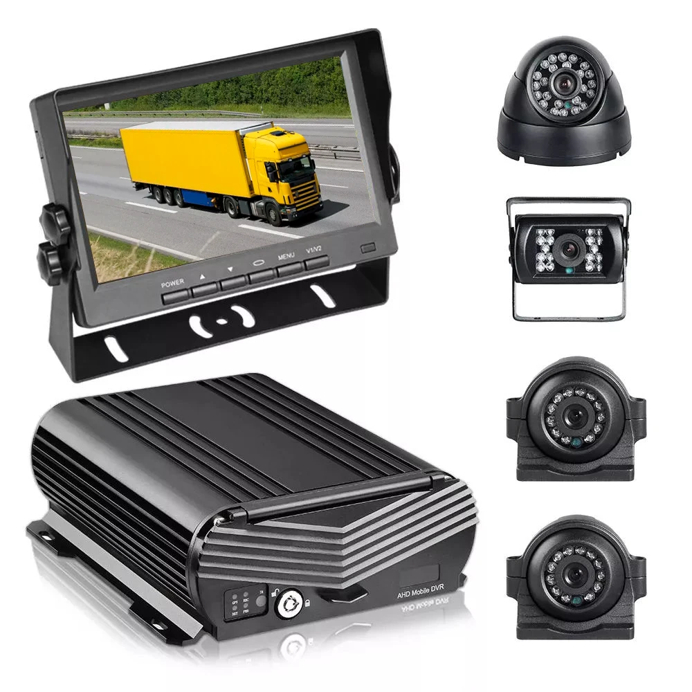 

AHD 1080P Rear View Cam MDVR Kit GPS Tracking SD HDD Mobile DVR 4 Channel Monitoring System Bus Truck Vehicle Security Camera