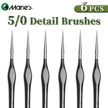 Marie's 00000 파인 팁 페인트 브러시 세트, 아크릴, 모델, 미니 미니어처 디테일, 나일론 헤어, 얇은 엑스트라 파인 페인트 브러시