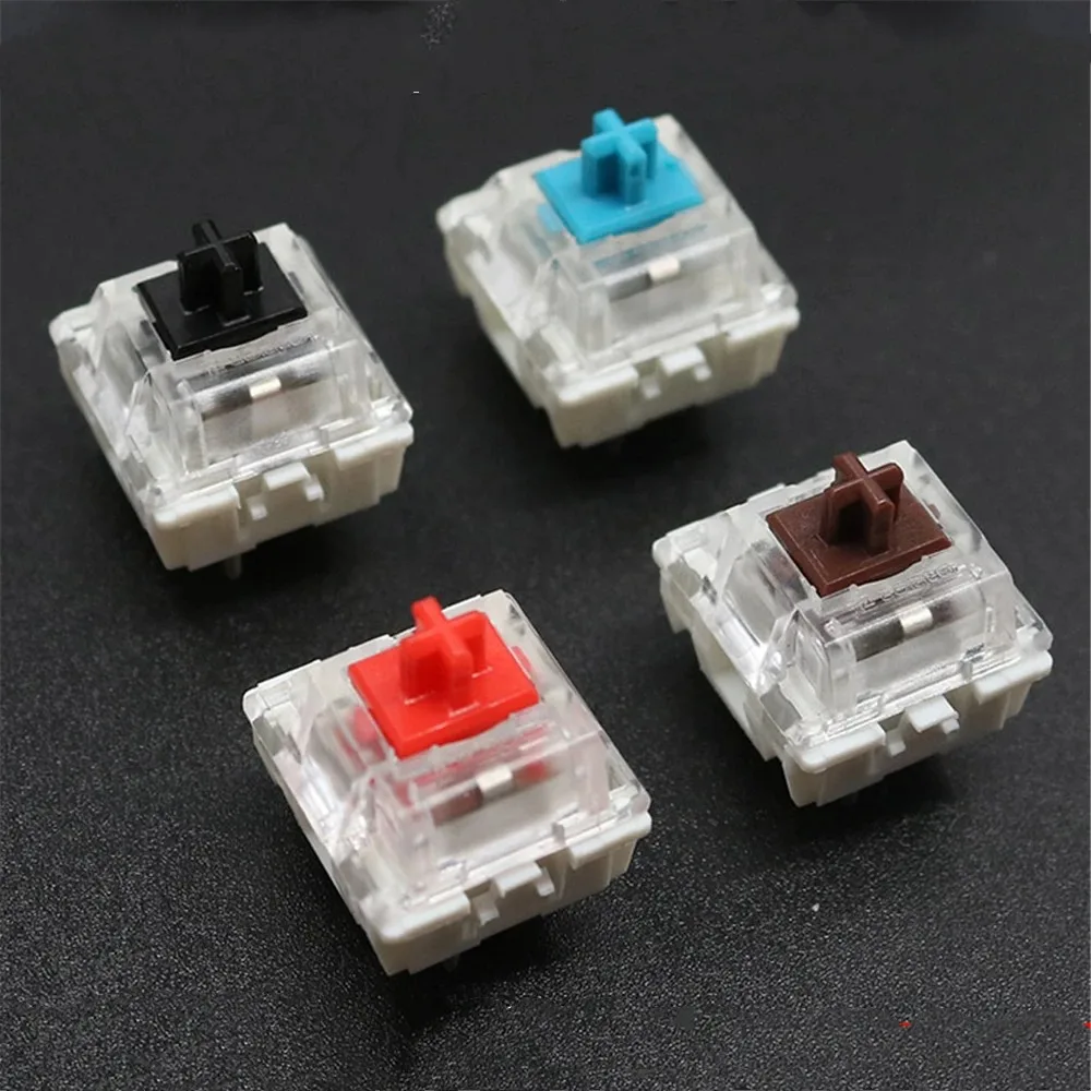50Pcs Keyboard Switches, 3 Pin Tactile Clicker Keys for Mechanical Keyboard, Include Keycap Puller & Brush Cleaning Kit