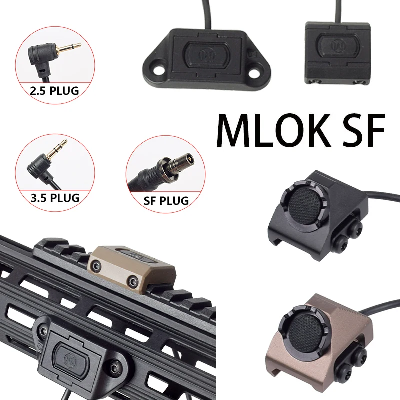 Tactical Surefire M300 M600 UNITY Remote Pressure Switch Button 2.5/3.5mm/SF Plug Mlok Keymod 20mm Rail For DBAL-A2 PEQ15 Laser