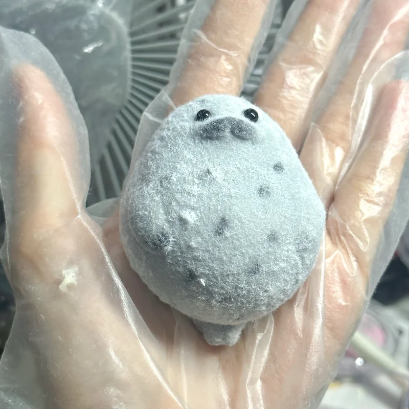 Taba Funny Kawaii Handmade Silicone Plush Grey White Seal Cute Sea Lion Girl Birthday Kids Gift Pinched Fidgeting Squishy Toys