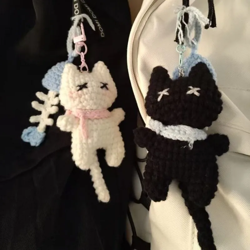 DIY Cute Little Fish Dry Kitten Pendant Creative Handmade Hook Weaving Doll Material Bag To Relieve Boredom and Pass The Time