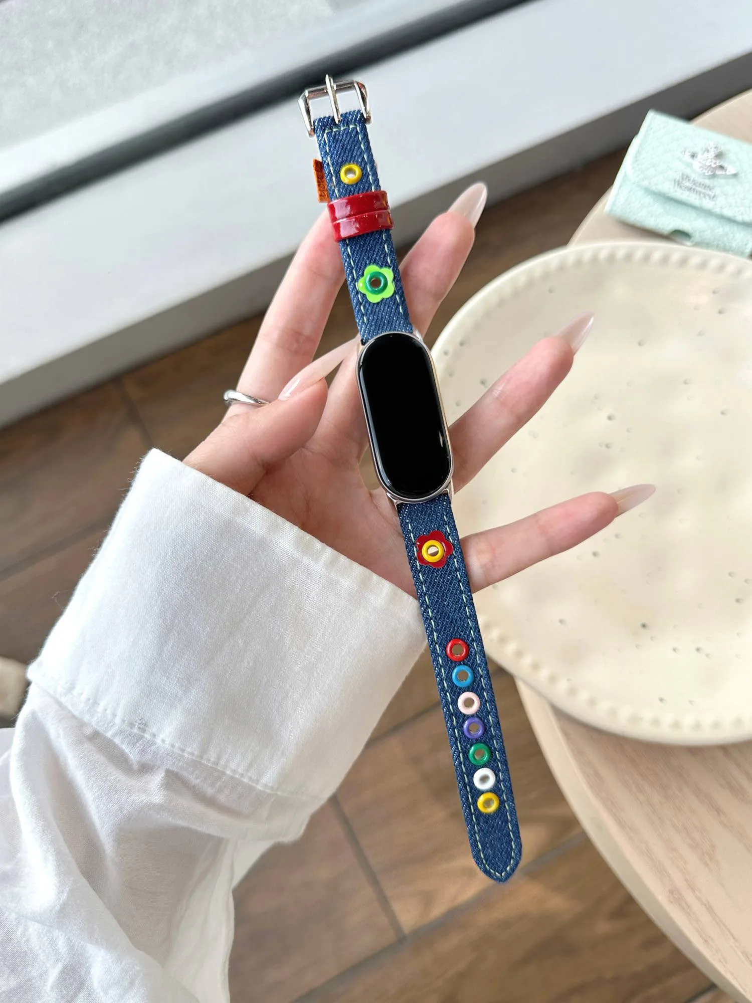 Modisches Niedliches Blumen-Lederarmband für XIAOMI Band 10 9 8 Metall-Gliederarmband NFC Armband Zubehör