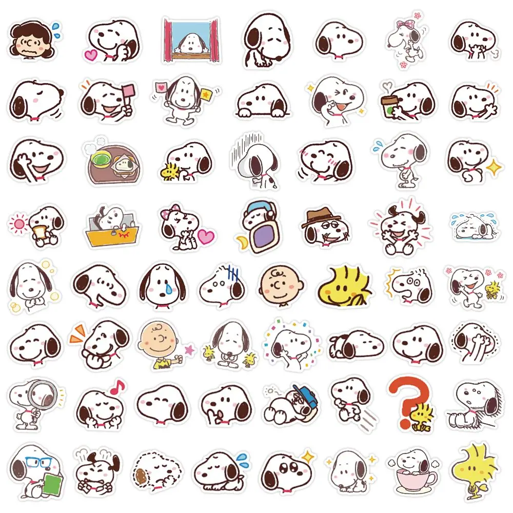 60pcs Snoopy Handmade Account Stickers DIY Cartoon Cute and Fun  Decoration Stickers