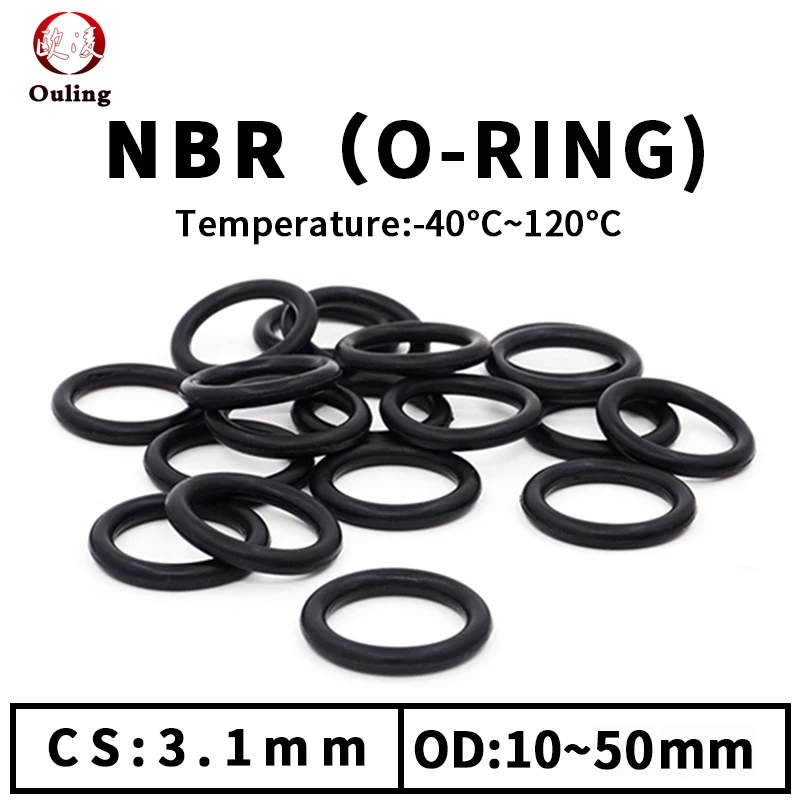 Уплотнительное кольцо NBR, уплотнительная прокладка, толщина цз3, 1 мм, стандартное износостойкое автомобильное бензиновое Нитриловое резиновое уплотнительное кольцо, водонепроницаемое черное
