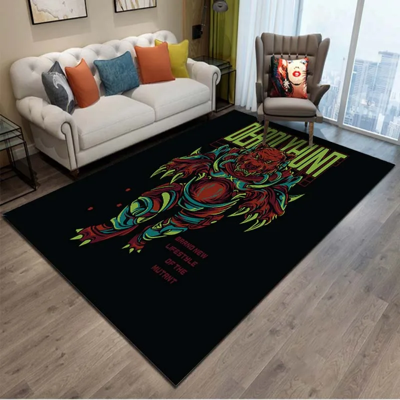 15 Sizes Cyberpunk Brand New Style of Mutant Animal Rugs Carpet for Living Room Area Floor Mat Bedroom Chair Door Mat Home Decor