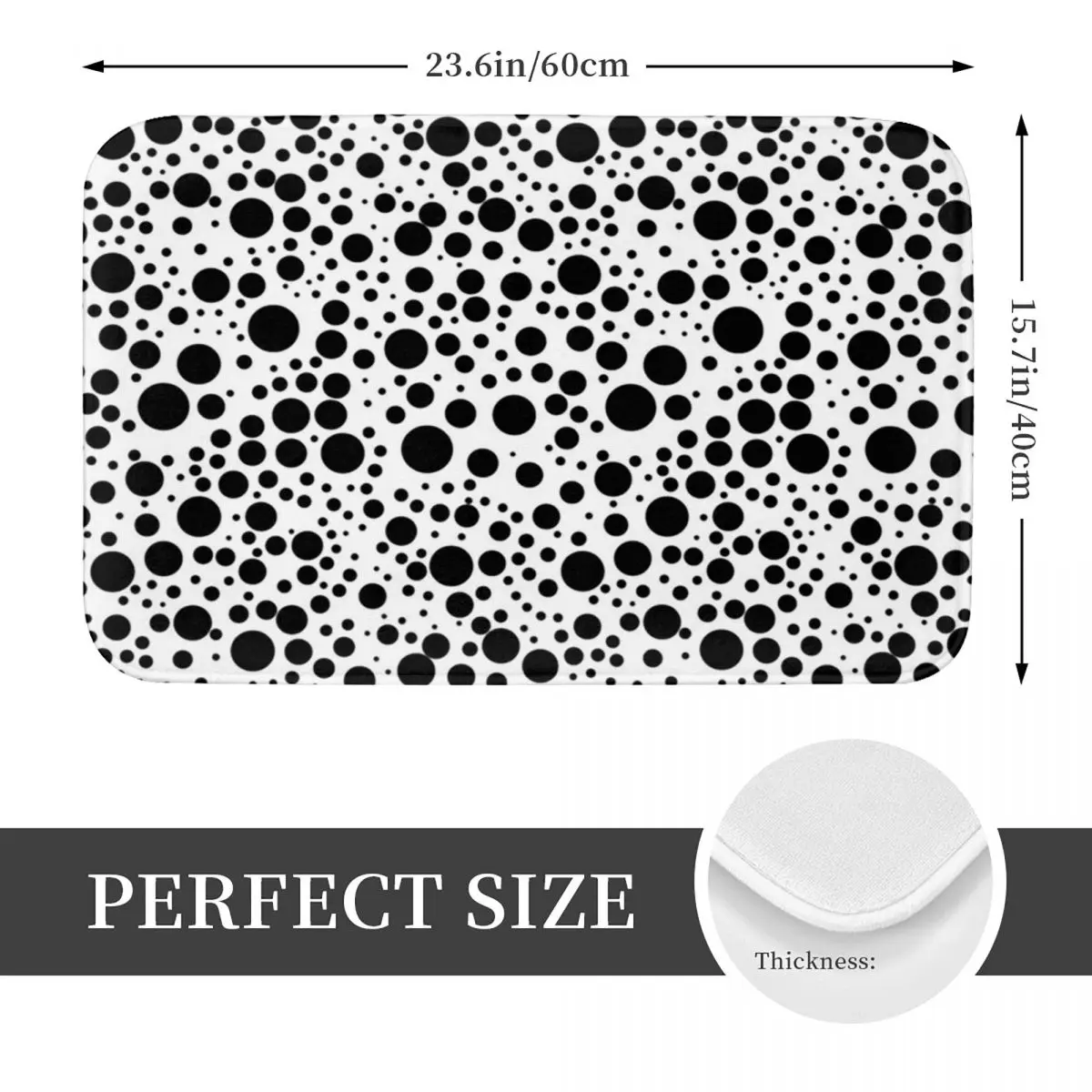 Dalmatian Spots (blackwhite) Doormat Non-slip Super Absorbent Bathroom Floor Mats Home Entrance Rugs Kitchen Carpet Footpad