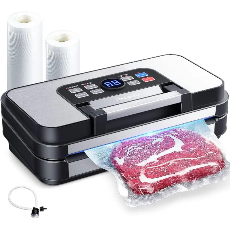 Beelicious Pro 95Kpa Precision 10-in-1 Vacuum Food Sealer, Easy-Lock Handle, Double Heat Seal & Double Pump, with Bags Storage