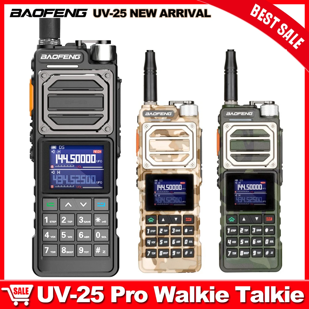 BAOFENG UV-25 Pro Long Range Walkie Talkie 100% Original UV-25 10W หกแบนด์ไร้สายสําเนาความถี่วิทยุสองทาง BF-UV25 วิทยุ