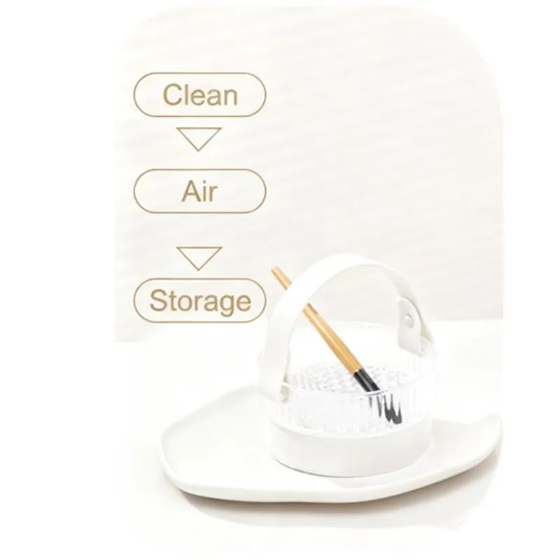 متعددة فرشاة للمكياج تنظيف السلطانية الجمال البيض تنظيف أداة تخزين مجموعة لفرشاة مسحوق نفخة التنظيف الجاف تجفيف #3