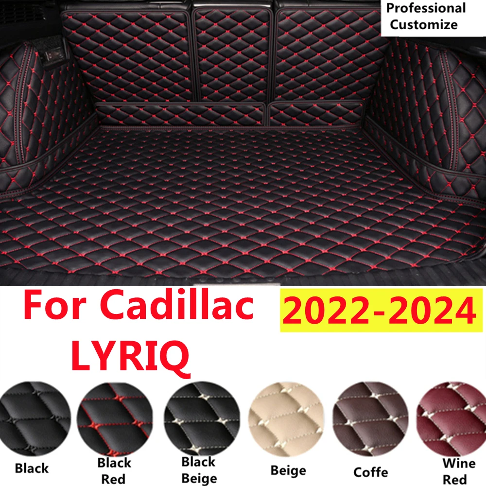 

SJ Full Set Custom Fit For Cadillac LYRIQ 2024 2023 2022 Auto Fittings Car Trunk Mat Tail Boot Tray Liner Rear Cargo XPE Leather