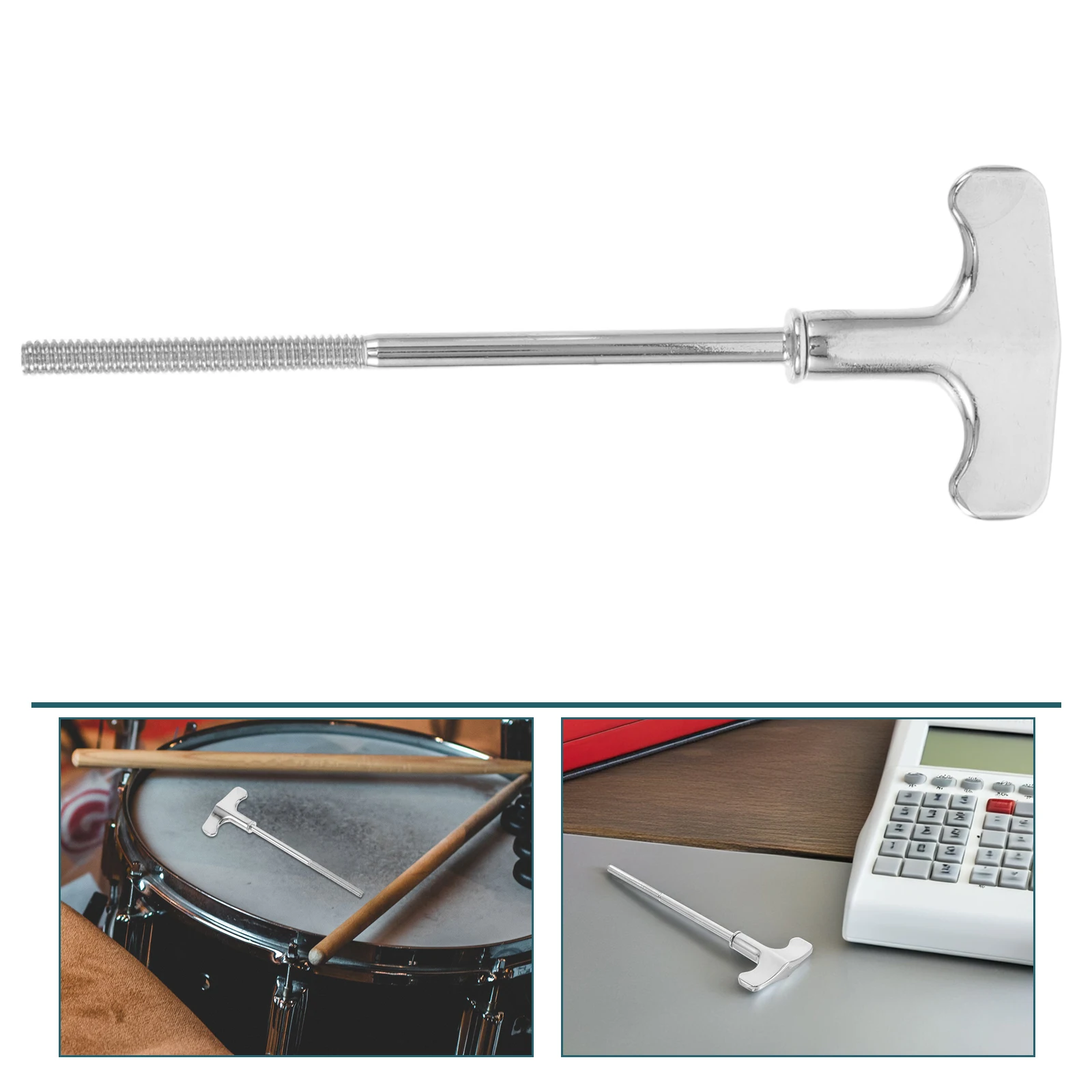 

Drum Kit Accessories Rack Key Adjustable Tuner Keys for Tuning Silver Mounting Hardware