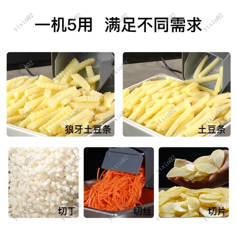 Multi-function Commercial Electric Vegetable Slicer Wavy Cutting Tool For Potato Carrot Strip Dice Make
