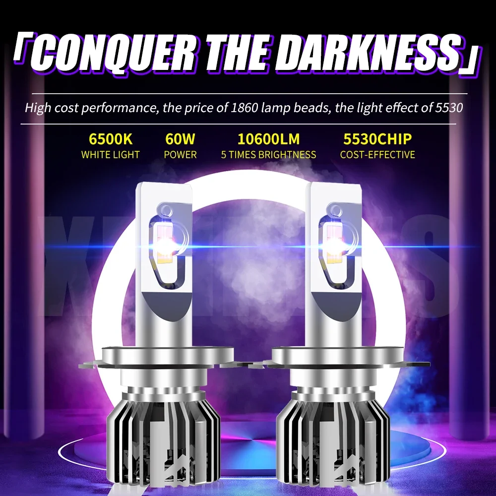 XENPLUS LED Headlight Bulbs U7 Super Bright H1 H4 H7 H11 9005 9006 9012 HB3 HB4 60W 10600LM 6500K 2PCS