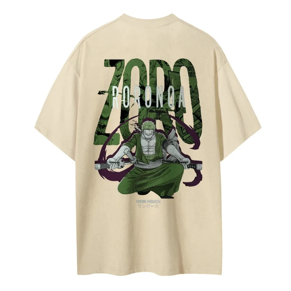 قطعة واحدة مشتقات الرسوم المتحركة رورونوا زورو مطبوعة القطن طاقم الرقبة التي شيرت الرجال الخريف جودة عالية عادية 2025 تتجه #3