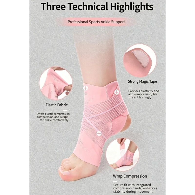 Ankle Support Ankle Sleeve for Basketball and Cycling, Adjustable Closure, Ventilated Fabric, and Open-Toe Athletic Design 24BD