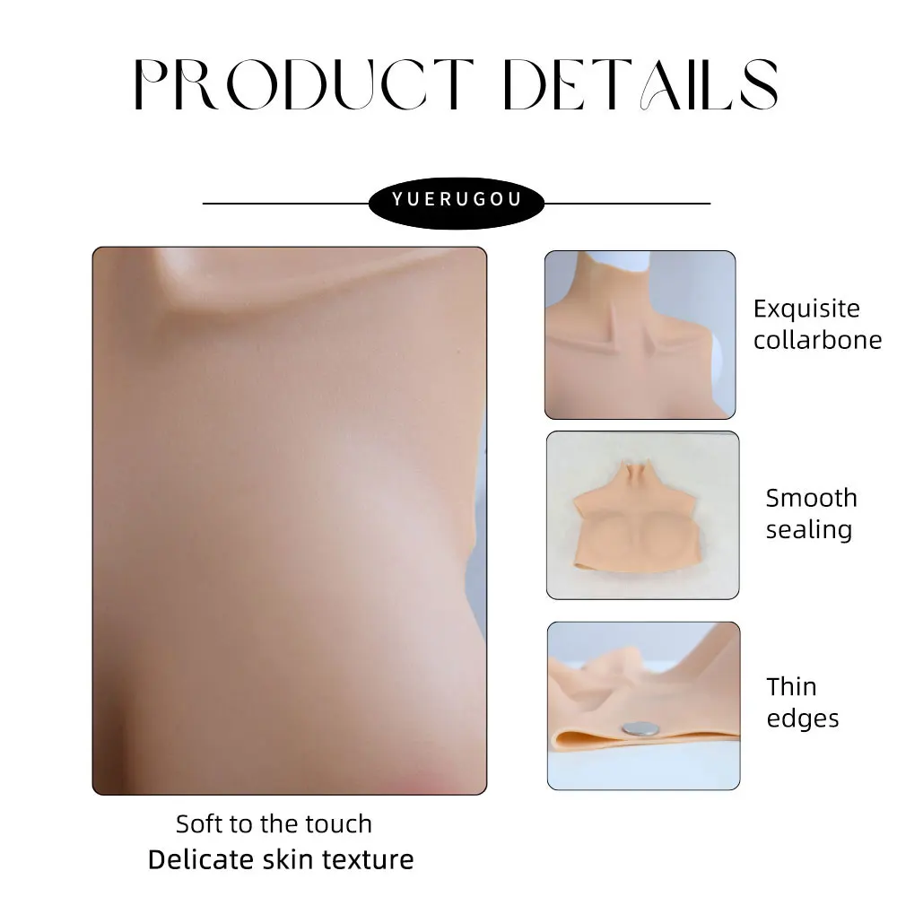 YUERUGOU﻿ Silicone Breast Forms Realistic Fake Boobs Tits Enhancer Crossdresser Drag Queen Shemale Transgender Crossdressing