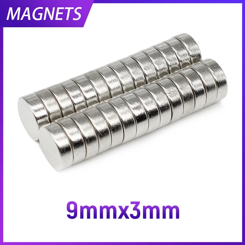 10/20/50/100/200/300PCS 9*3mm Small Round Rare Earth Magnet 9x3mm Permanent Neodymium Magnet Strong N35 Disc Search Magnet 9x3