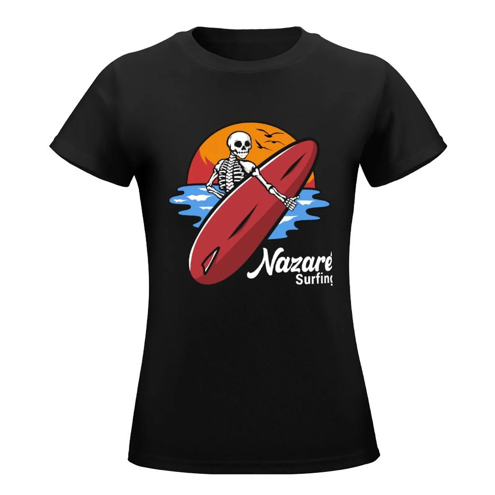 Nazare Surfing Portugal gift T-Shirt shirts graphic tees Short sleeve tee Woman clothing