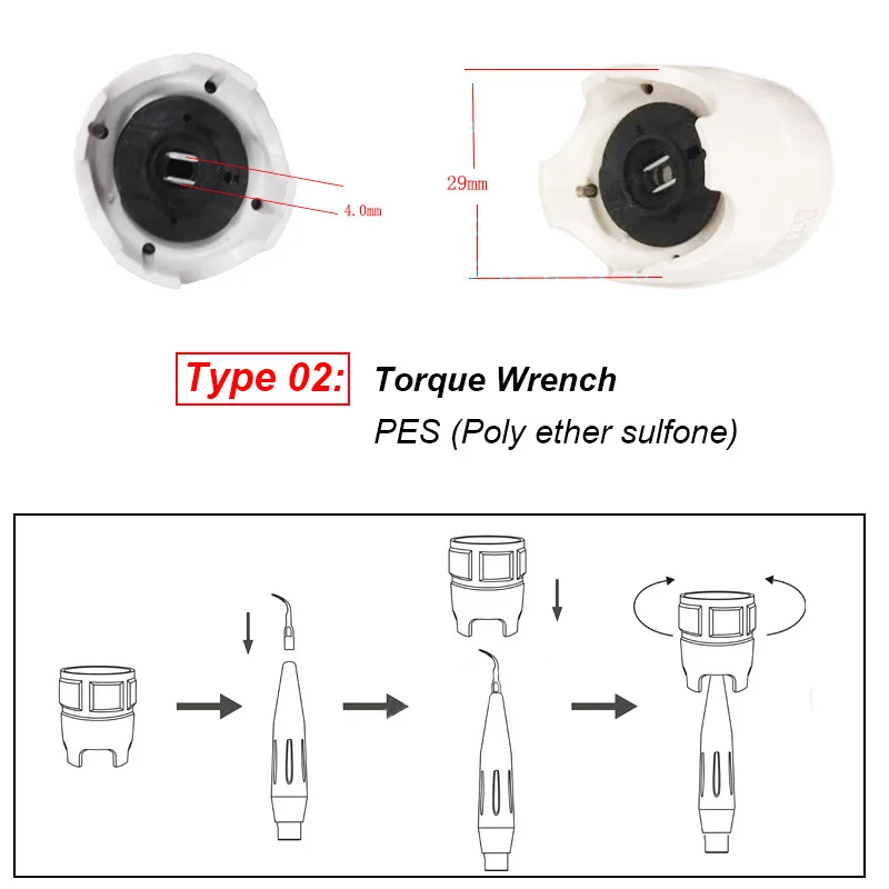 อุปกรณ์ทันตกรรมเครื่องมือทันตกรรม2/5ชิ้นประแจวัดแรงบิดสำหรับ EMS Satelec woodpecker DTE อุปกรณ์ทันตกรรม2แบบ