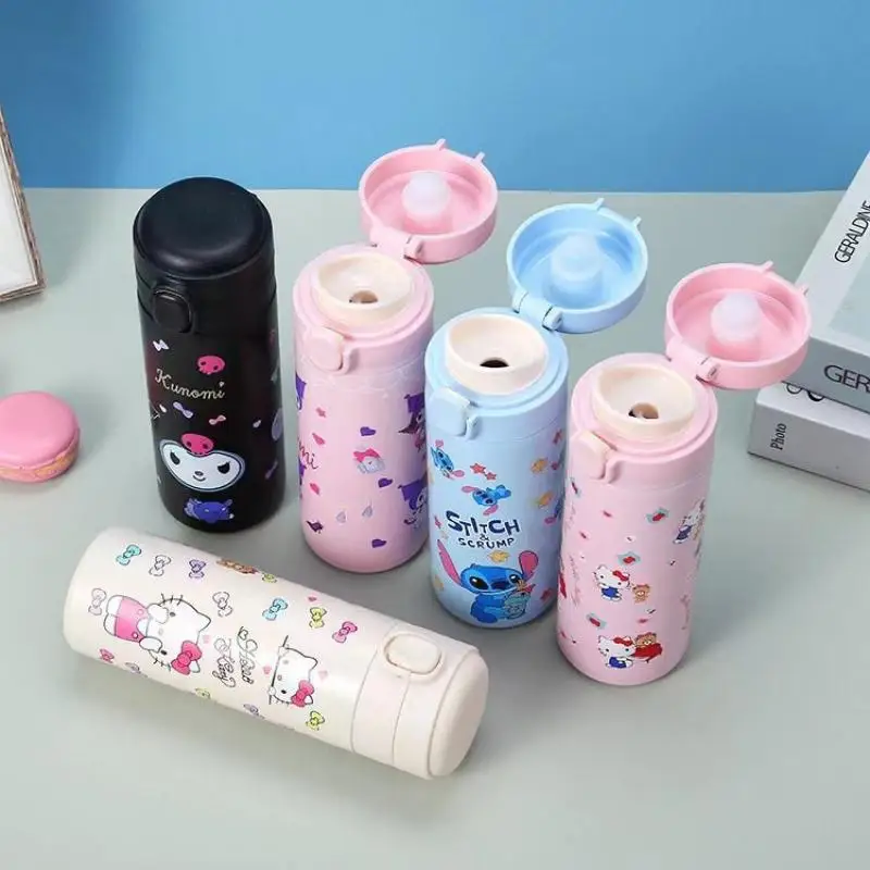 Hot Sanrios HelloKitty Insulation Cup Car Cup Ins Kuromi Straight Drinking Cup Cartoon Portable Travel Cup Cute Home Office Cup