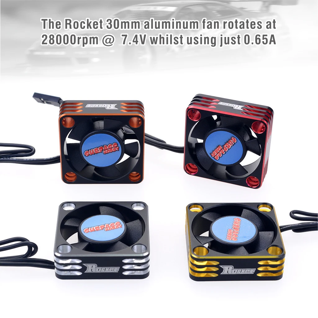 2 Stück SURPASS Rocket Kühlventilator 25mm 30mm 35mm 40mm 50mm Metall-Motorlüfter Wärmeableitungsventilatoren Abdeckung für 1/8 1/10 RC Auto Motor – Detail 16
